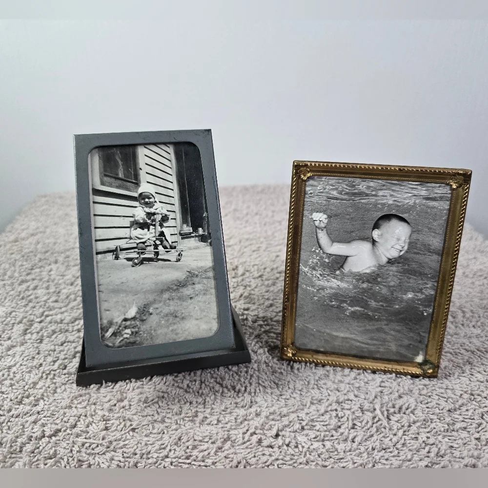 Classic Gray and Gold Framed Children